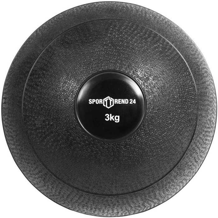 М'яч для кросфіту Sporttrend 24 Slamball, медичний, без відскоку, 3 кг, 5 кг, 7 кг, чорний, з нековзкою поверхнею