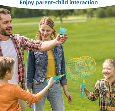 Набір для бадмінтона QKTYB для дітей від 4 до 8 років, легкий алюмінієвий, для початківців, з сумкою, зелений (кольоровий)