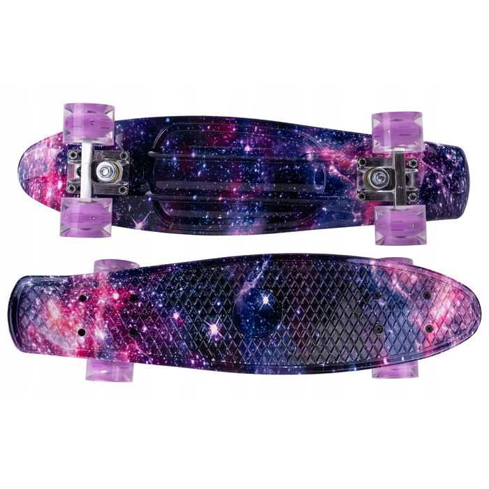 Пенні-борд MalPlay Fiszka, рожевий, 56 см, світлодіодні колеса LED, підшипники ABEC-7