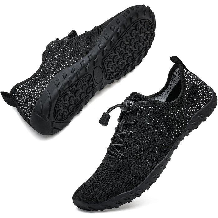 Водні шльопанці WateLves для чоловіків та жінок, шльопанці для плавання, шльопанці для пляжу, для серфінгу, дайвінгу, аквафітнесу (48 EU, чорно-білі)