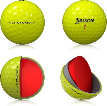 Преміальні гольф-м'ячі Srixon Z Star XV 8, турнірний рівень, 12 шт. (4 коробки по 3), потужні, аксесуари та подарунок для гольфу