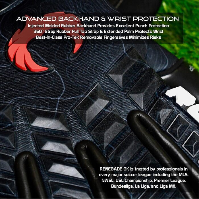 Воротарські рукавички Renegade GK Eclipse Profi з захистом пальців (Розміри 7-12, Рівень 5) 4+3мм EXT Contact Grip | Професійні рукавички для воротарів чоловіків, дорослих та підлітків