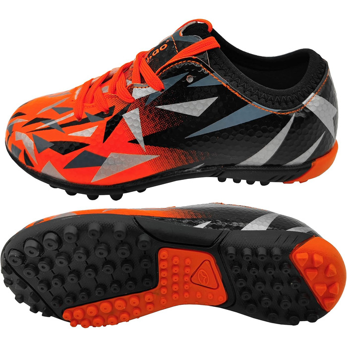 Дитячі футбольні бутси Kinder для газону, шнурівка, Outdoor, тренування, 30-40 (32 EU, помаранчевий)
