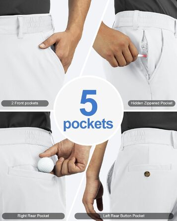 Чоловічі шорти для гольфу Outdoor Ventures UPF 50+ Stretch Dry Fit, швидкосохнучі бермуди з кишенями, сріблясто-сірі, розмір 36