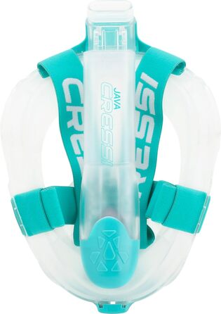 CRESSI Java Маска для снорклінгу повнолицева, унісекс, з ультрапрозорою антифог-лінзою, 100% силікон, сухий трубка зі зворотними клапанами безпеки