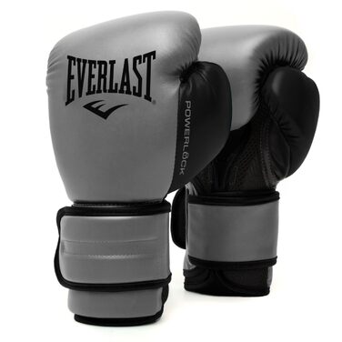 Боксерські рукавички Everlast Powerlock 2R для тренувань, спарингу та груші, 14oz, колір вугільний (Charcoal)