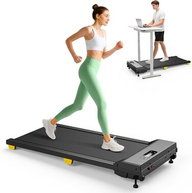 UREVO Walking Pad - біговий килимок з регулюванням нахилу 9%, тихий, з амортизацією, 2.5 к.с., для дому/офісу, з пультом, без монтажу, чорний