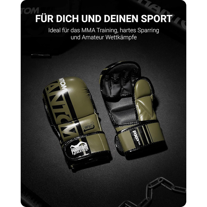 Боксерські рукавички Phantom Apex | Професійні рукавички для спарингу, бою, боксу, фріфайту (Apex - Army, L-XL)