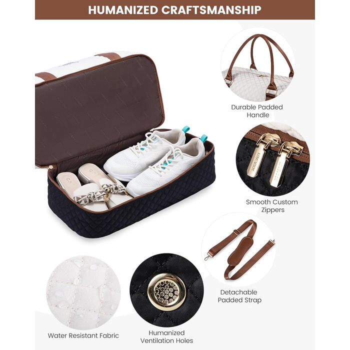 Спортивна сумка LOVEVOOK для жінок з відділенням для взуття, ручна поклажа для подорожей, сумка-мішок для вихідних, сітка для Gym, пляжу, сауни, кемпінгу (XL, 2 шт., Бежевий, Чорний, Коричневий)