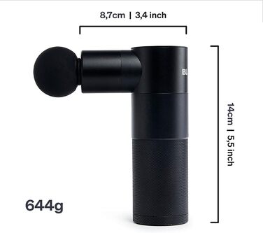 BLACKROLL Фасціальний масажер-гайка Mini, USB-C, 4 насадки, 4 режими, для м'язів і фасцій, знеболення і релаксація