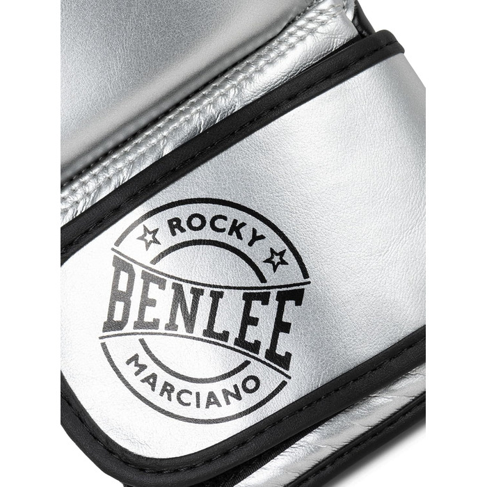 Боксерські рукавички BENLEE Carlos з екошкіри, 06 oz, срібно-чорні