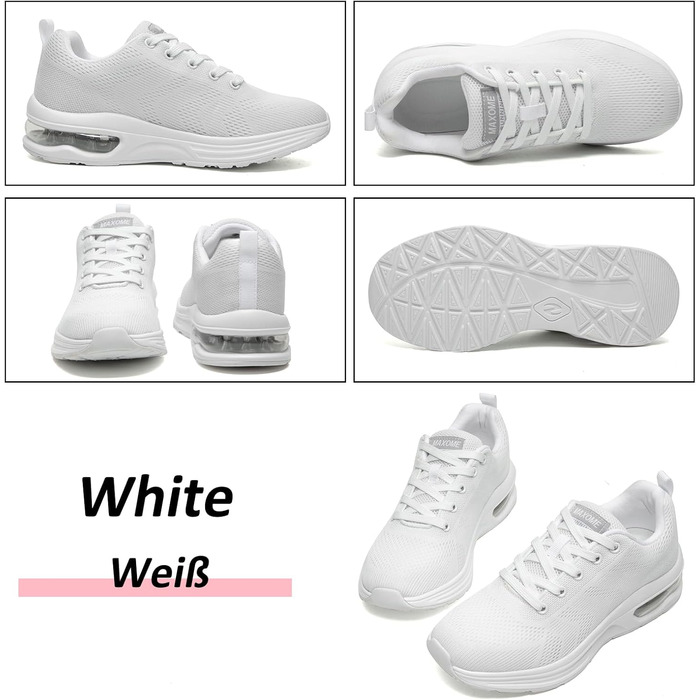Жіночі кросівки Laufschuhe для бігу та фітнесу з повітряною амортизацією, білі (39 EU)