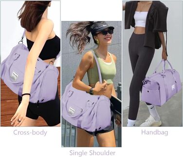 Спортивна сумка Flintronic: дорожня сумка, валіза-мішок з відділенням для взуття та мокрих речей, водонепроникна, для подорожей та спорту, чорна (#4 світло-фіолетовий)