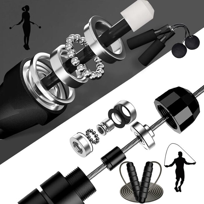 Скакалка Enouke (2 шт.): для кардіотренувань, дорослих та дітей, чорного кольору