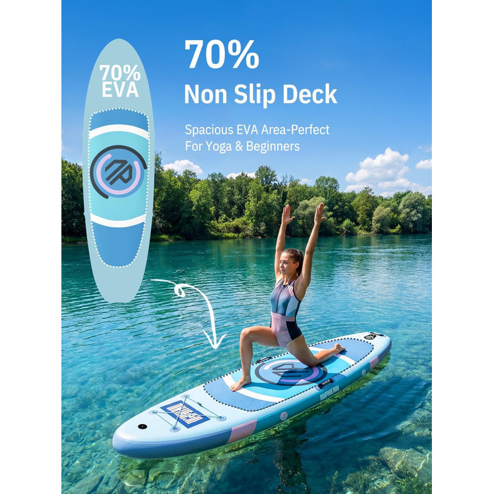 Надувний SUP дошка Niphean для SUP-серфінгу та йоги, 305 см, для початківців, з фіном StabilTrac