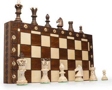 Шахова дошка Chessebook AMBASADOR 52x52 см – дерев'яний складаний комплект із фігурами, ручна робота, преміум-якість