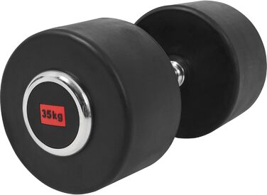 Гантелі GORILLA SPORTS 35 кг – круглі, гумові, з гартованої сталі, нековзна рукоятка, для фітнесу, силових тренувань, набір 2 шт. або поштучно