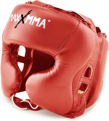 Захист для голови MaxxMMA L/XL для боксу, ММА, кікбоксингу, карате, тхеквондо (червоний)