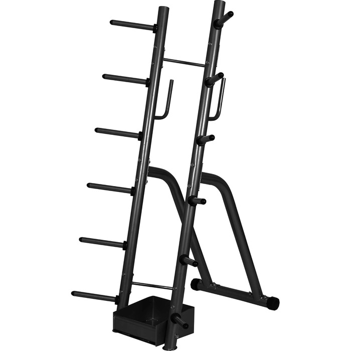Стійка для гантелей GORILLA SPORTS, сталева, чорна, 70x80x170 см, до 300 кг — стійка для гантелей, дисків, штанги