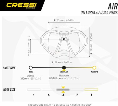 Маска для дайвінгу Cressi Air Crystal, чорна/синя, для підводного плавання
