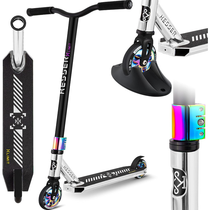 Трюковий самокат KESSER X-Limit-Pro 360° з підніжкою, підшипниками ABEC 9, 110 мм PU колесами, для дітей і дорослих