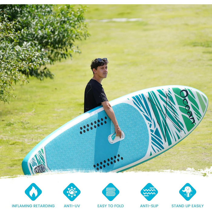 Надувна SUP-дошка FunWater Dolphin для дорослих, повний комплект: весло, насос, рюкзак, ланцюг, водонепроникна сумка