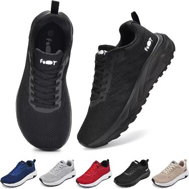 Кросівки для бігу широкі чоловічі та жіночі, зручні, дихаючі, спортивні, розміри 37-47 (37 EU, чорний)