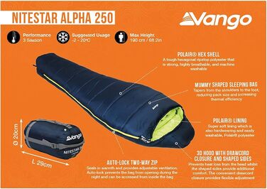 Спальний мішок Vango Nitestar Alpha 250, Ocean Green