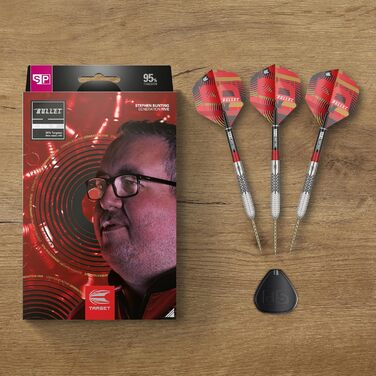 Дартс Target Stephen Bunting G5 95% вольфраму, сталевий накінечник, Swiss Point, професійний комплект, різна вага, інструмент у комплекті
