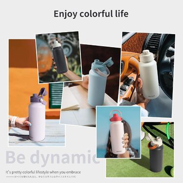 Термос-бутилка Blackube з нержавіючої сталі 1 л, BPA-Free, не протікає, металева пляшка для води, пряме пиття, Lilac Whisper