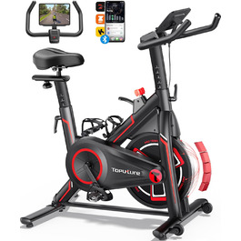 Магнітний велотренажер Toputure 2026 з APP, маховик 15 кг, до 160 кг, LCD-дисплей та тримачем для планшета, чорний