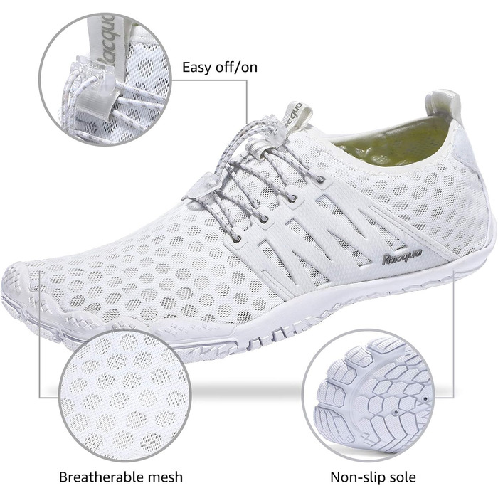 Водні черевики Raqua Composite Mesh для чоловіків та жінок, білі, 37 EU Wz114