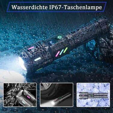Ліхтар LED Jayxinli 1 000 000 люмен, надпотужний, водонепроникний IPX7, 5 режимів, Zoom, 5000 mAh, 50 Вт, для кемпінгу та активного відпочинку