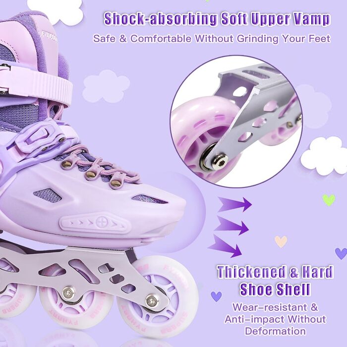 Дитячі ролики Kinder для дівчаток, регульовані, 4 розміри, для занять в приміщенні та на вулиці