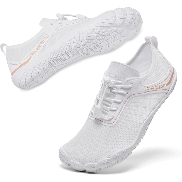 Водні черевики Raqua для плавання та відпочинку на пляжі - антиковзаючі, швидковисихаючі, білі, 39 EU (Wz1112)