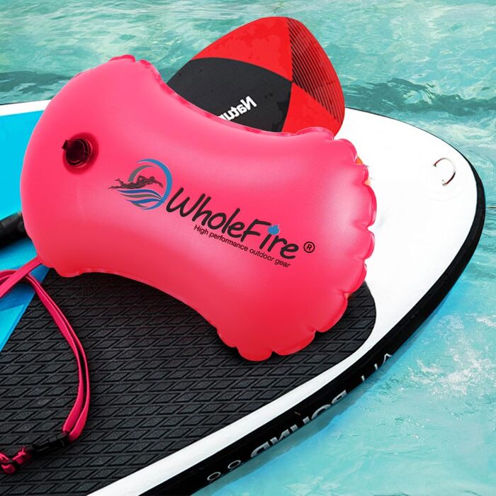 Надувна плавуча куртка WholeFire 20L рожева: водонепроникна сумка, висока видимість для плавання, каякінгу, снорклінгу та триатлону