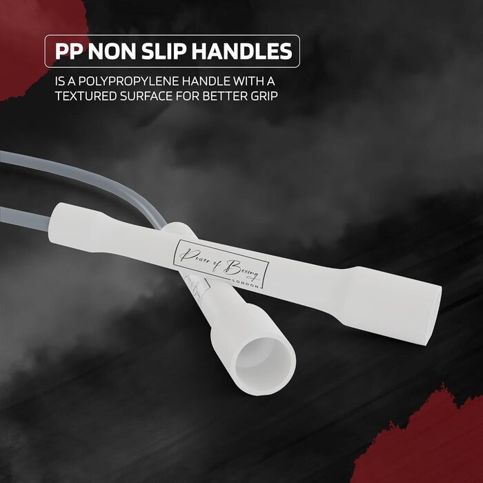 Скакалка POWER OF BOXING: для фітнесу, кардіо, спалювання жиру, боксу, MMA та кросфіту. Довговічний та легкий, сірий