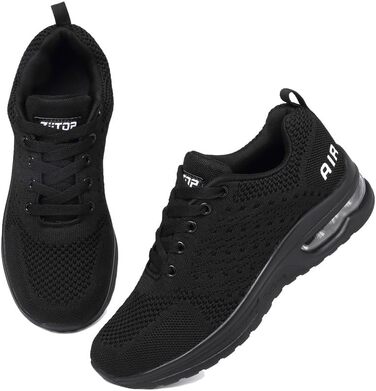 Жіночі кросівки для бігу та фітнесу: зручні, дихаючі, з амортизацією, чорно-білі (39 EU)