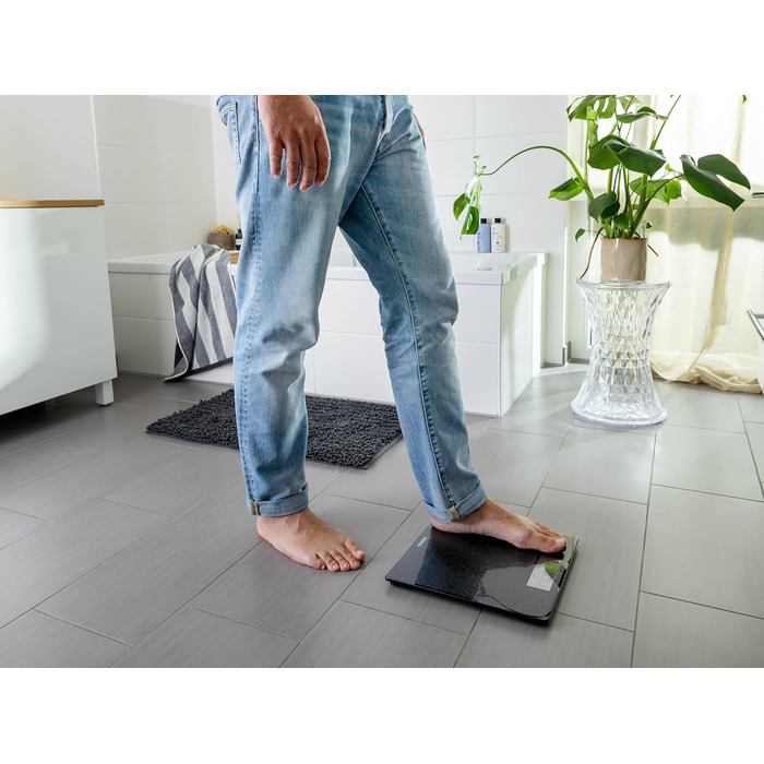 Електронні ваги Soehnle Style Sense Comfort Coral, скляні підлогові ваги для зважування, максимальна вага 180 кг, великий LCD-дисплей, протиковзке покриття, чорний колір