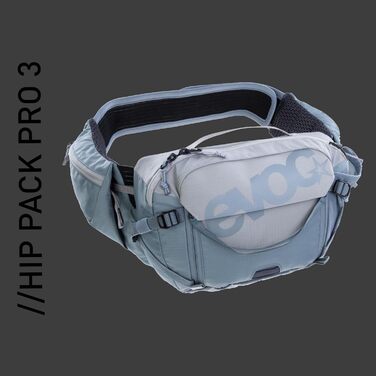 Поясна сумка EVOC HIP PACK PRO 3л з питною системою 1,5л, система вентиляції, регульований пояс, колір Stone-Steel
