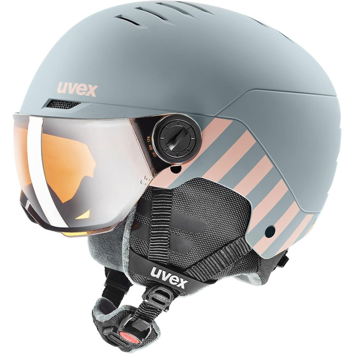 Дитячий велосипедний шолом uvex Rocket jr Visor Single rhino, рожевий матовий, 54-58 см
