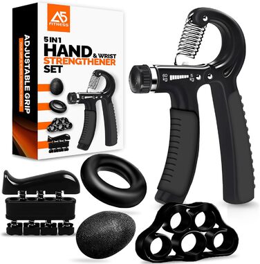 Набір для тренування хватки та зміцнення рук, 5 шт. - тренажер зап'ястя, м'яч, тренажери пальців, для підтримки зап'ястя