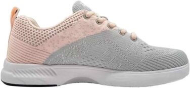 Жіночі боулінгові туфлі Elite Comfort – універсальні підошви, ультралегке сітчасте полотно, спортивний стиль, сірий, персиковий, 38 EU