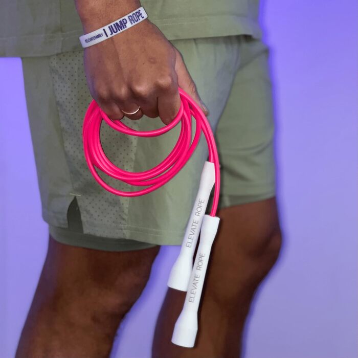 Професійний стрибковий канат Elevate Speed Rope MAX з міцного ПВХ та нейлоновим сердечником, 5 мм, до 3 метрів, рожевий
