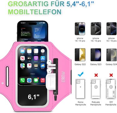 Спортивний браслет EOTW для бігу: тримач для телефону з кишенею для AirPods (5.5-6.0 дюйми)