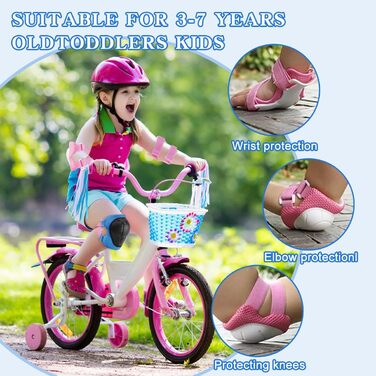 Набір наколінників Kinder 6 в 1: захист колін, ліктів, зап'ясть для скейтбордингу, інлайнів, Hoverboard, велосипеда (чорний)