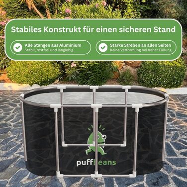 Преміум овальна крижана ванна 120 см — складна мобільна крижана бочка для дорослих з алюмінієвим каркасом та термоізоляцією для відновлення та релаксації, для дому та вулиці