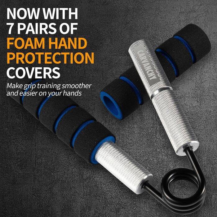 Набір для тренування хватки Griffkrafttrainer: 7 шт., 6-22,7 кг, для рук, зап'ястя, металеві, антиковзаючі, різні кольори