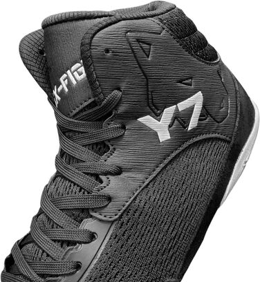 FOX-FIGHT Y7 Боксерські/Залкові Кросівки для Занять Фітнесом та Бойовими Мистецтвами | Зроблено з Нубуку | Чорно-Білі | 46 EU