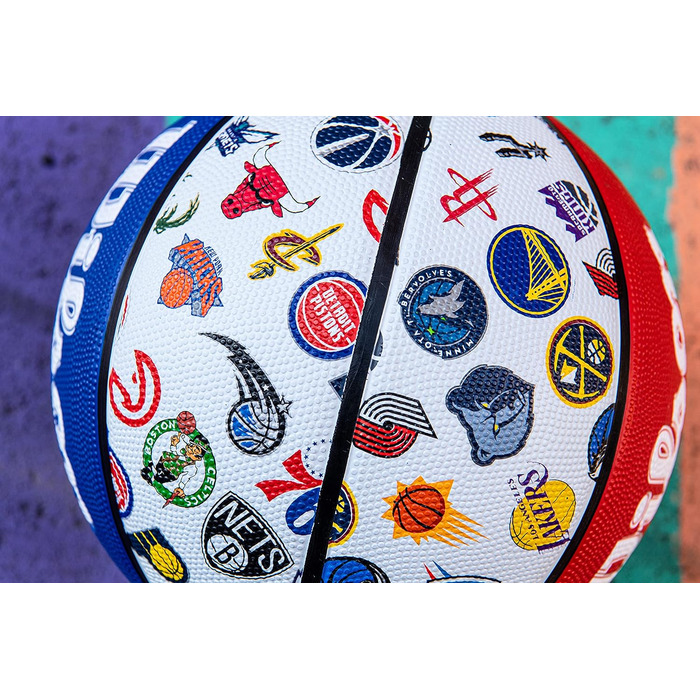 Баскетбольний м'яч Wilson NBA All Team 7, червоно-біло-синій, універсальний